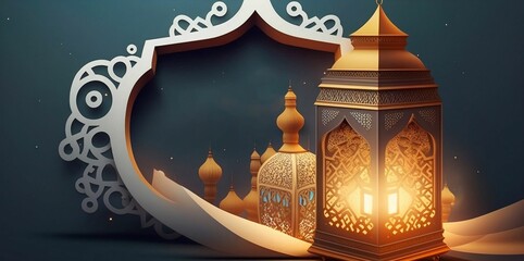 Elegant Islamic background create with generative AI.