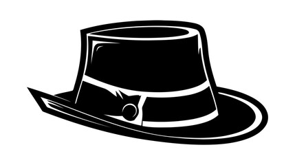 Vintage old hat. Male head cap. Old fashion clothes. Elegent hat. Vector illustration on white background