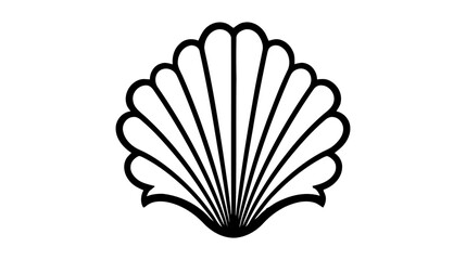 Shell vector icon. Simple flat symbol on white background
