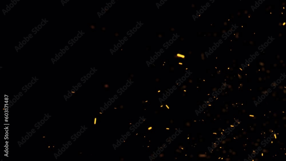 Poster abstract seamless loop glow fire particles ash sparks rising up with transparent alpha channel can b