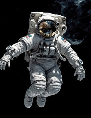 Obraz na płótnie Canvas Astronaut floating in space. Photo realistic. Outer Space Exploration. Generative AI