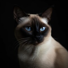 a siamese cat with a serious generative ai