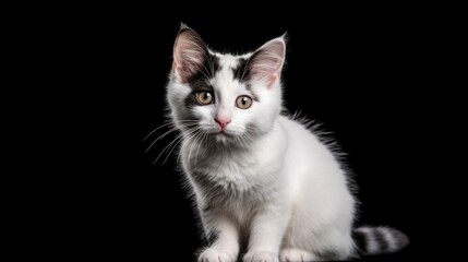 Fototapeta na wymiar white cat with black spots sitting generative ai