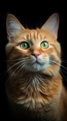 Fototapeta na wymiar Orange cat with an intense look. generative ai