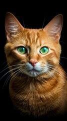 Obraz premium Orange cat with an intense look. generative ai