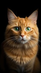 Fototapeta premium Orange cat with an intense look. generative ai