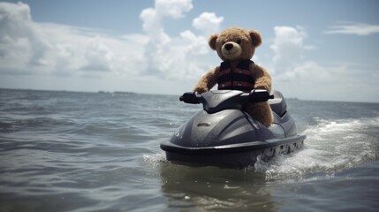 Fototapeta na wymiar teddy bear on jet generative ai