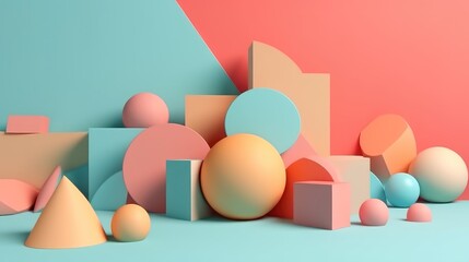 3d shape abstract modern minimal background. generative ai