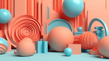 3d shape abstract modern minimal background. generative ai