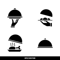 Fototapeta premium Cloche icon vector illustration logo template for many purpose. Isolated on white background.