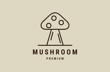 mushroom logo vector illustration design, champignon mushroom logo design .