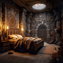 modern bedroom with medieval theme