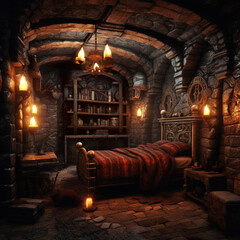 modern bedroom with medieval theme