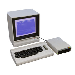 Computer retro isolated on white