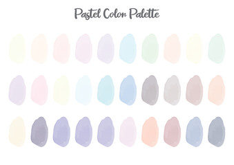 collection of pastel color palette