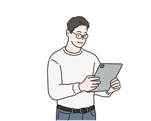 Use modern technology. Hand drawn style vector design illustrations.