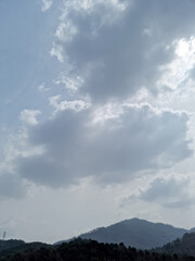 bright cumulus cloud and blue sky