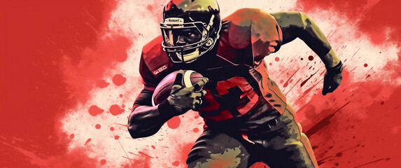 Hard-hitting American Football Athlete in Action, generative AI