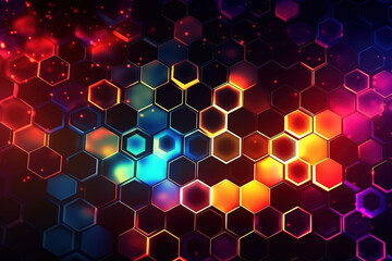 Abstract, futuristic Hexagon background, Generative ai