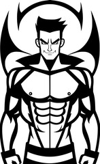 Obraz premium black and white of man cartoon