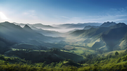 Obraz premium A Panorama of a Verdant Valley