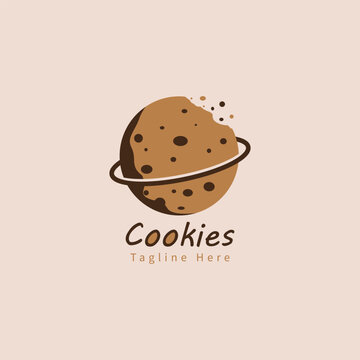 Planet Cookies Vector Logo. Creative Concept Design Illustration