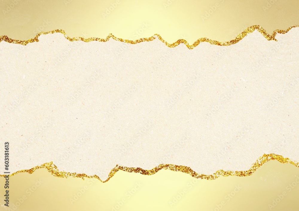 Poster Beige paper texture with gold border background for design
