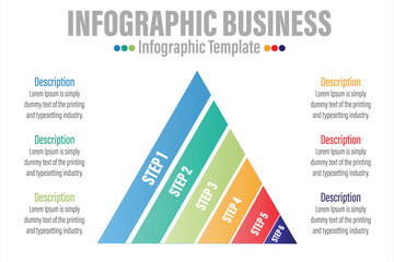 Infographic template for business. 6 steps Modern Mindmap pyramid level diagram, presentation vector infographic.