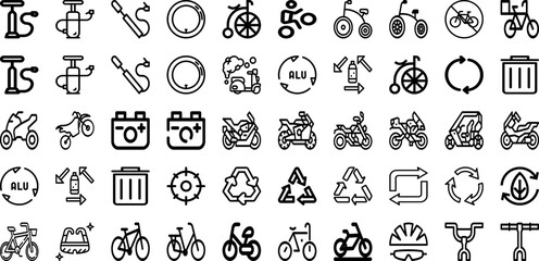 Set Of Cycle Icons Collection Isolated Silhouette Solid Icons Including Road, Bicycle, Race, Cyclist, Bike, Cycle, Sport Infographic Elements Logo Vector Illustration