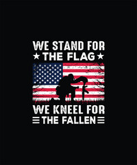 we stand for the flag we kneel for the fallen Pet t shirt design
