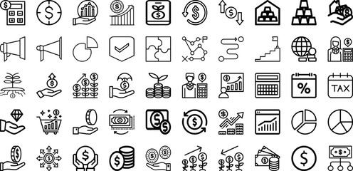 Set Of Investment Icons Collection Isolated Silhouette Solid Icons Including Business, Investment, Financial, Growth, Finance, Money, Profit Infographic Elements Logo Vector Illustration