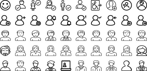 Set Of Person Icons Collection Isolated Silhouette Solid Icons Including Business, Female, Work, Group, Team, People, Person Infographic Elements Logo Vector Illustration