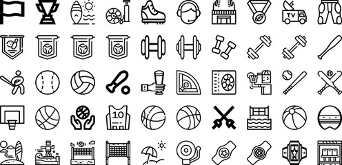 Set Of Sports Icons Collection Isolated Silhouette Solid Icons Including Competition, Background, Sport, Football, Design, Vector, Game Infographic Elements Logo Vector Illustration
