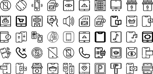 Set Of Mobile Icons Collection Isolated Silhouette Solid Icons Including Smartphone, Mobile, Device, Phone, Screen, Isolated, Cellphone Infographic Elements Logo Vector Illustration