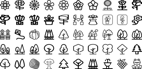 Set Of Plant Icons Collection Isolated Silhouette Solid Icons Including Plant, Decoration, Green, Tropical, Foliage, Garden, Leaf Infographic Elements Logo Vector Illustration