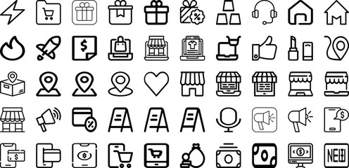 Set Of Ecommerce Icons Collection Isolated Silhouette Solid Icons Including Business, Shop, Payment, Online, Ecommerce, Store, Retail Infographic Elements Logo Vector Illustration