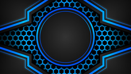 modern futuristic black and blue esport background. design of sport banner, poster, advertisement, promotion © abdularis