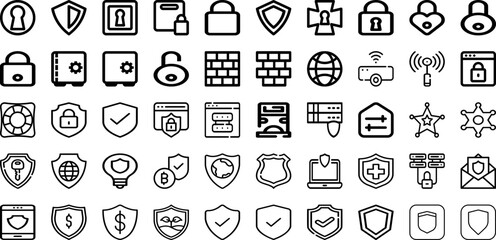 Set Of Security Icons Collection Isolated Silhouette Solid Icons Including Protection, Secure, Privacy, Computer, Internet, Security, Technology Infographic Elements Logo Vector Illustration