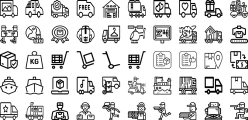 Set Of Delivery Icons Collection Isolated Silhouette Solid Icons Including Shipping, Order, Courier, Transport, Service, Delivery, Fast Infographic Elements Logo Vector Illustration