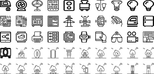 Set Of Electronic Icons Collection Isolated Silhouette Solid Icons Including Computer, Electronics, Digital, Equipment, Electronic, Device, Technology Infographic Elements Logo Vector Illustration