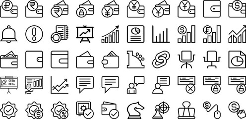 Set Of Financial Icons Collection Isolated Silhouette Solid Icons Including Business, Growth, Graph, Investment, Finance, Financial, Analysis Infographic Elements Logo Vector Illustration