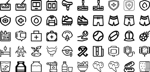 Set Of Health Icons Collection Isolated Silhouette Solid Icons Including People, Health, Medical, Mental, Medicine, Care, Concept Infographic Elements Logo Vector Illustration