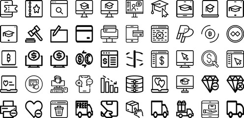 Set Of Online Icons Collection Isolated Silhouette Solid Icons Including Store, Online, Internet, Business, Digital, Concept, Technology Infographic Elements Logo Vector Illustration