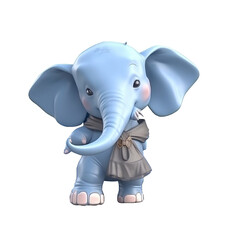 Illustration 3D cute elephant character AI Generative