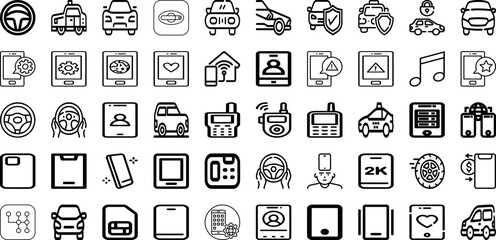 Set Of Mobile Icons Collection Isolated Silhouette Solid Icons Including Screen, Phone, Mobile, Device, Smartphone, Isolated, Cellphone Infographic Elements Logo Vector Illustration
