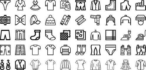 Set Of Cloth Icons Collection Isolated Silhouette Solid Icons Including Cloth, Clothing, Fashion, Design, Background, White, Clothes Infographic Elements Logo Vector Illustration