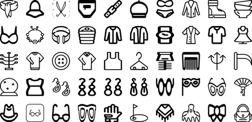 Set Of Accessories Icons Collection Isolated Silhouette Solid Icons Including Fashion, Background, Top, Accessory, White, Accessories, Concept Infographic Elements Logo Vector Illustration
