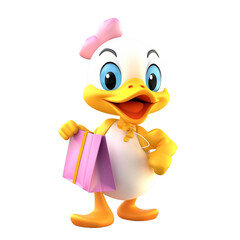 Illustration 3D cute duck character AI Generative