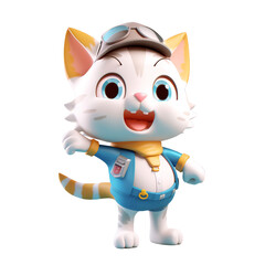 Fototapeta na wymiar 3D cute cat character AI Generative