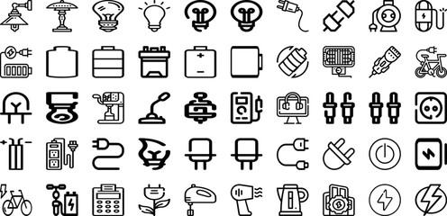 Set Of Electric Icons Collection Isolated Silhouette Solid Icons Including Energy, Vehicle, Charger, Power, Electricity, Electric, Technology Infographic Elements Logo Vector Illustration